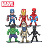 6pcs/set Marvel Toys 8-10cm Avengers Infinity War Thanos Ironman Spiderman Captain Hulk Black Panther PVC Action Figures Model