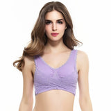 M-3XL Women Underwear Sexy Lingerie Lace Solid Color Cross Side Buckle Wireless Push up Breathable Sleep Sports Bra dropshipping